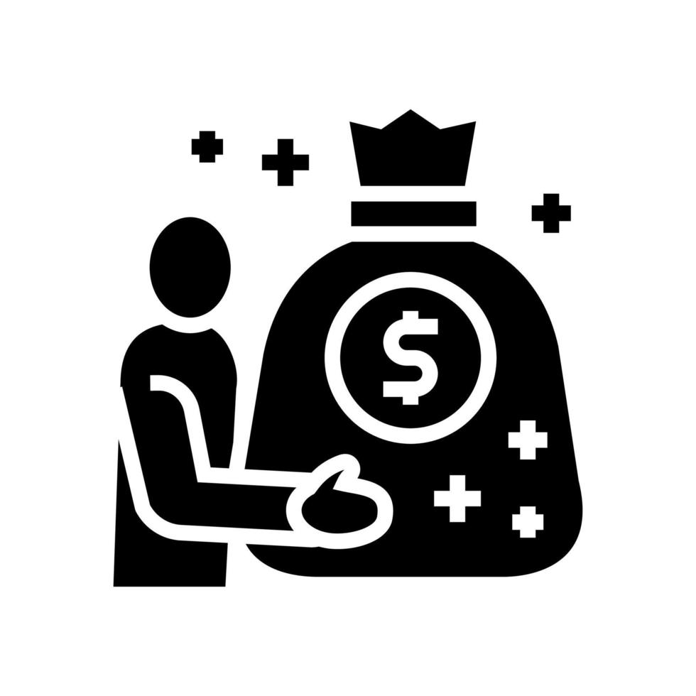 businessman wealth glyph icon vector illustration