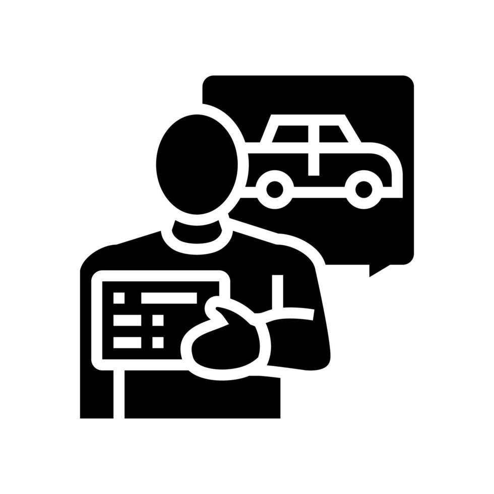 getting drivers license glyph icon vector illustration