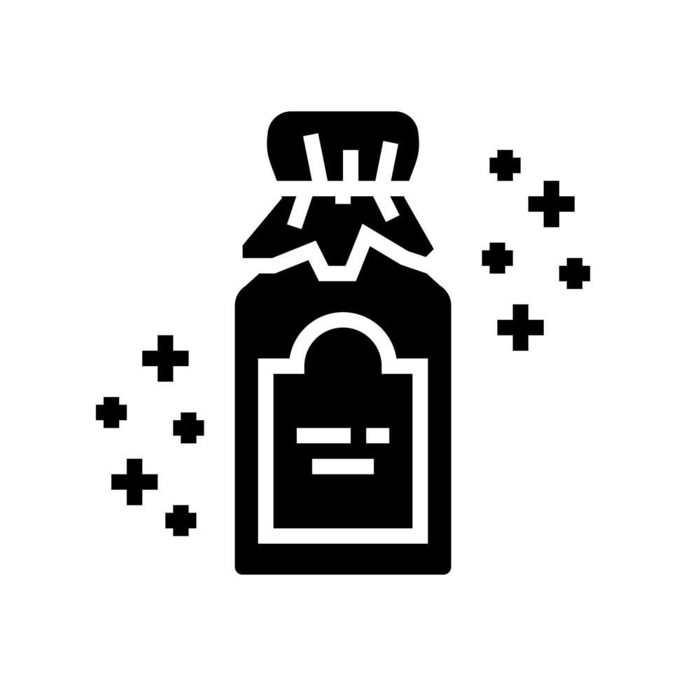 dry glass bottle phytotherapy glyph icon vector illustration