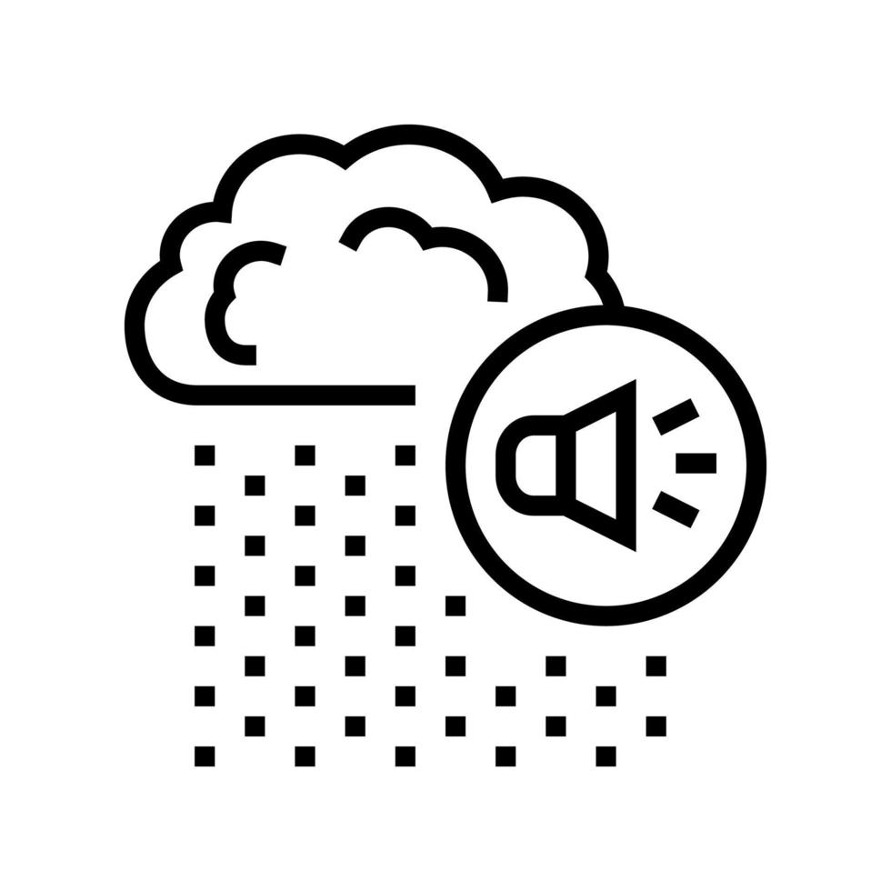 ilustración de vector de icono de línea de ruido de lluvia