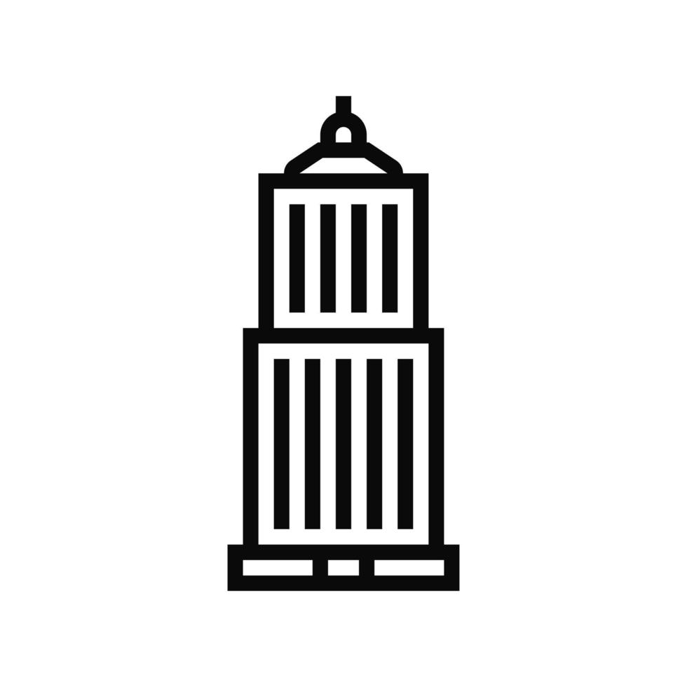 skyscraper business center building line icon vector illustration