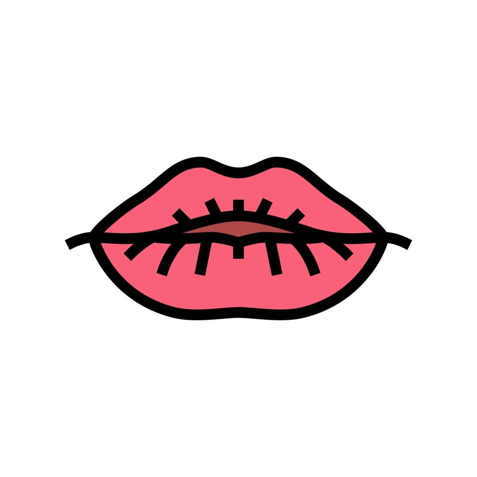 ilustración de vector de icono de color facial de labios