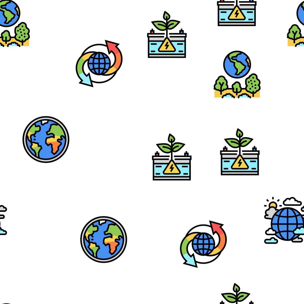 Climate Change And Environment Vector Seamless Pattern