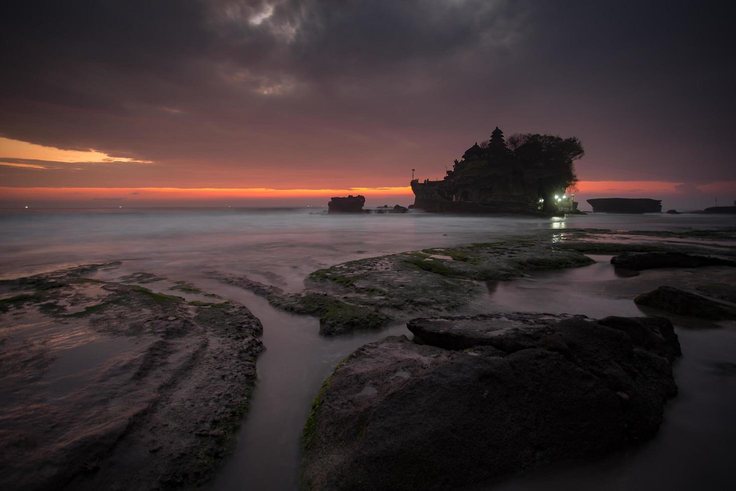 BALI Landmark Tanah Lot temple in sunset. Bali island, indonesia photo