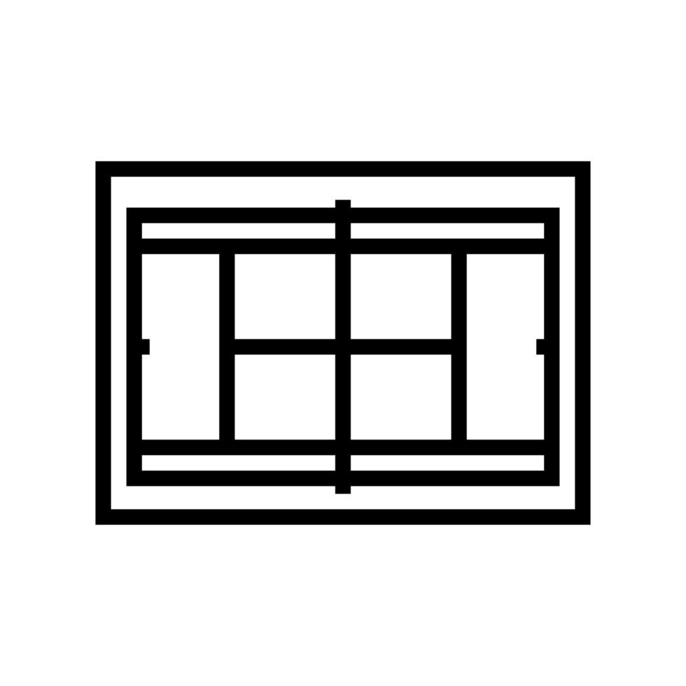 ilustración de vector de icono de línea de patio de tenis de cancha