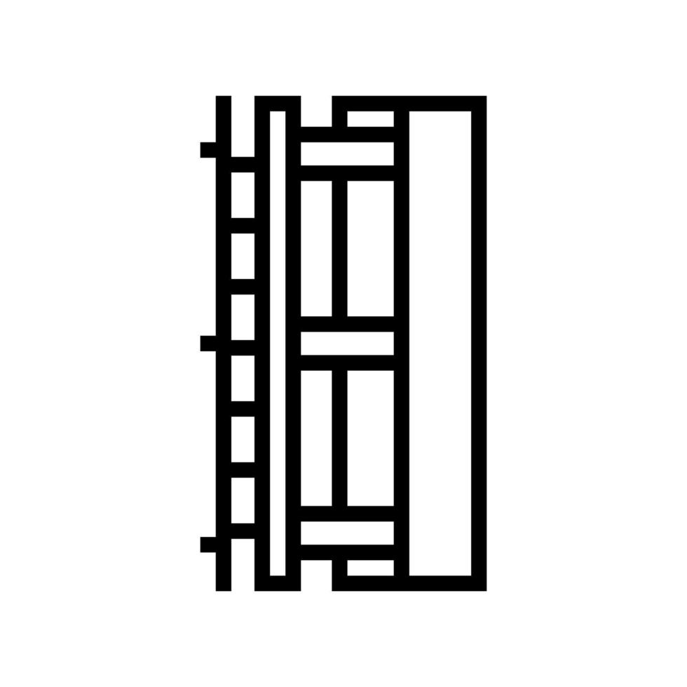 ilustración de vector de icono de línea de capa de aislamiento de pared