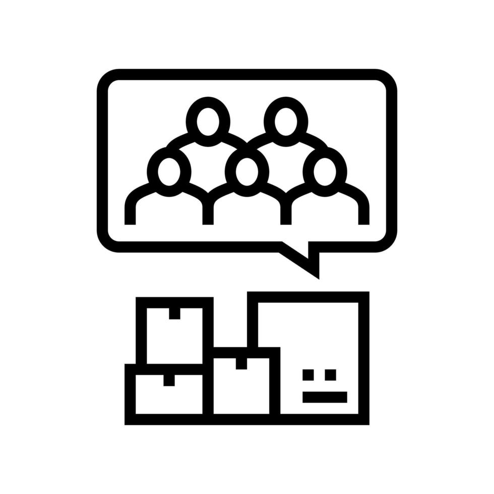 clients of logistics service line icon vector illustration