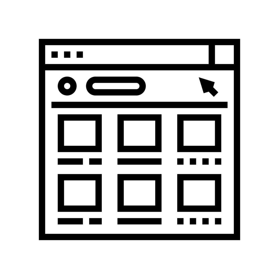 online web shopping line icon vector illustration