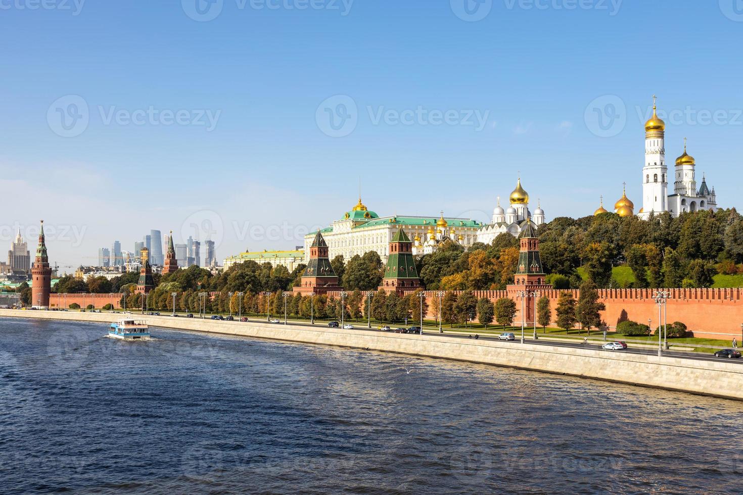 view of Kremlin embankment of Moskva River photo