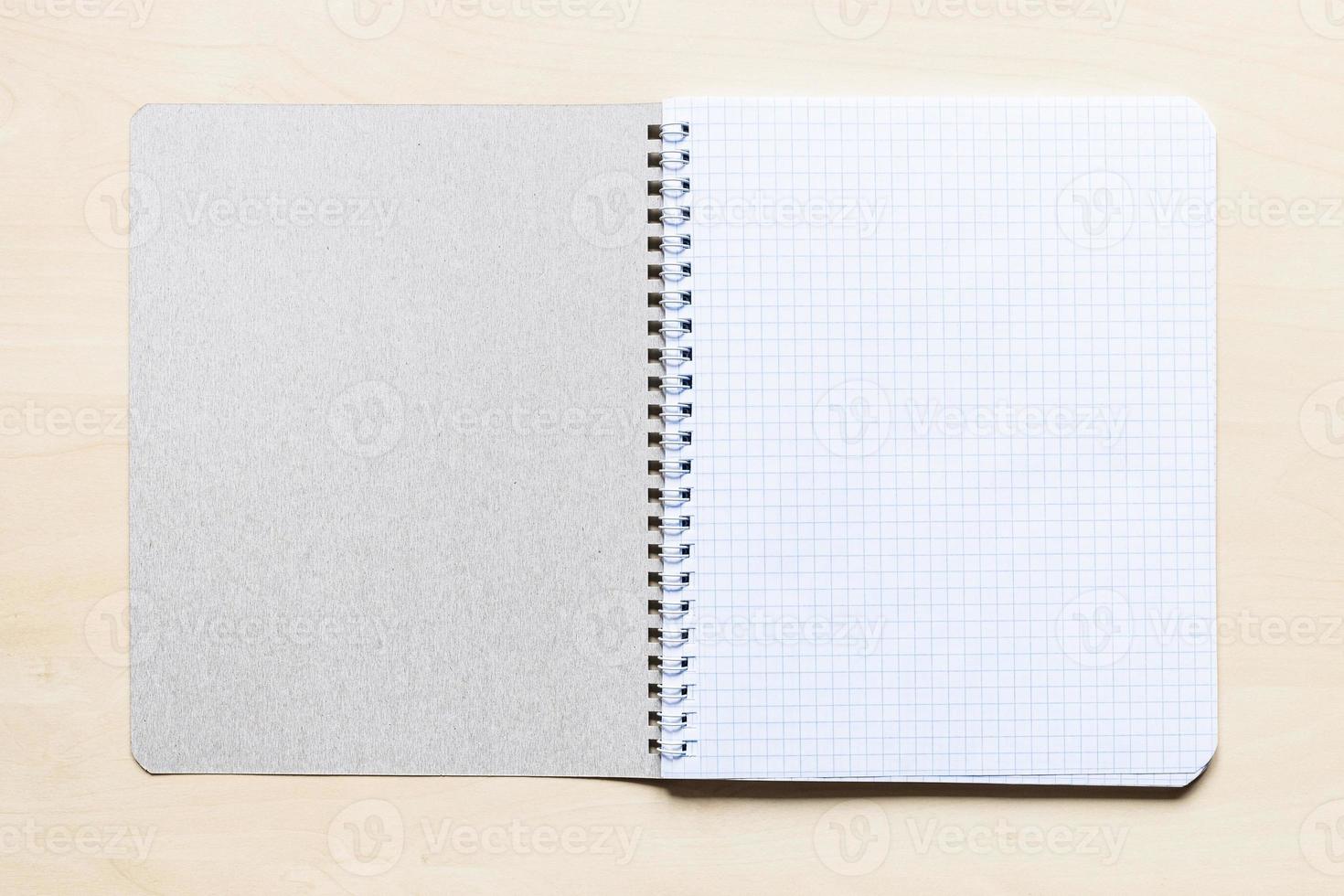first squared page of open blank spiral notebook photo