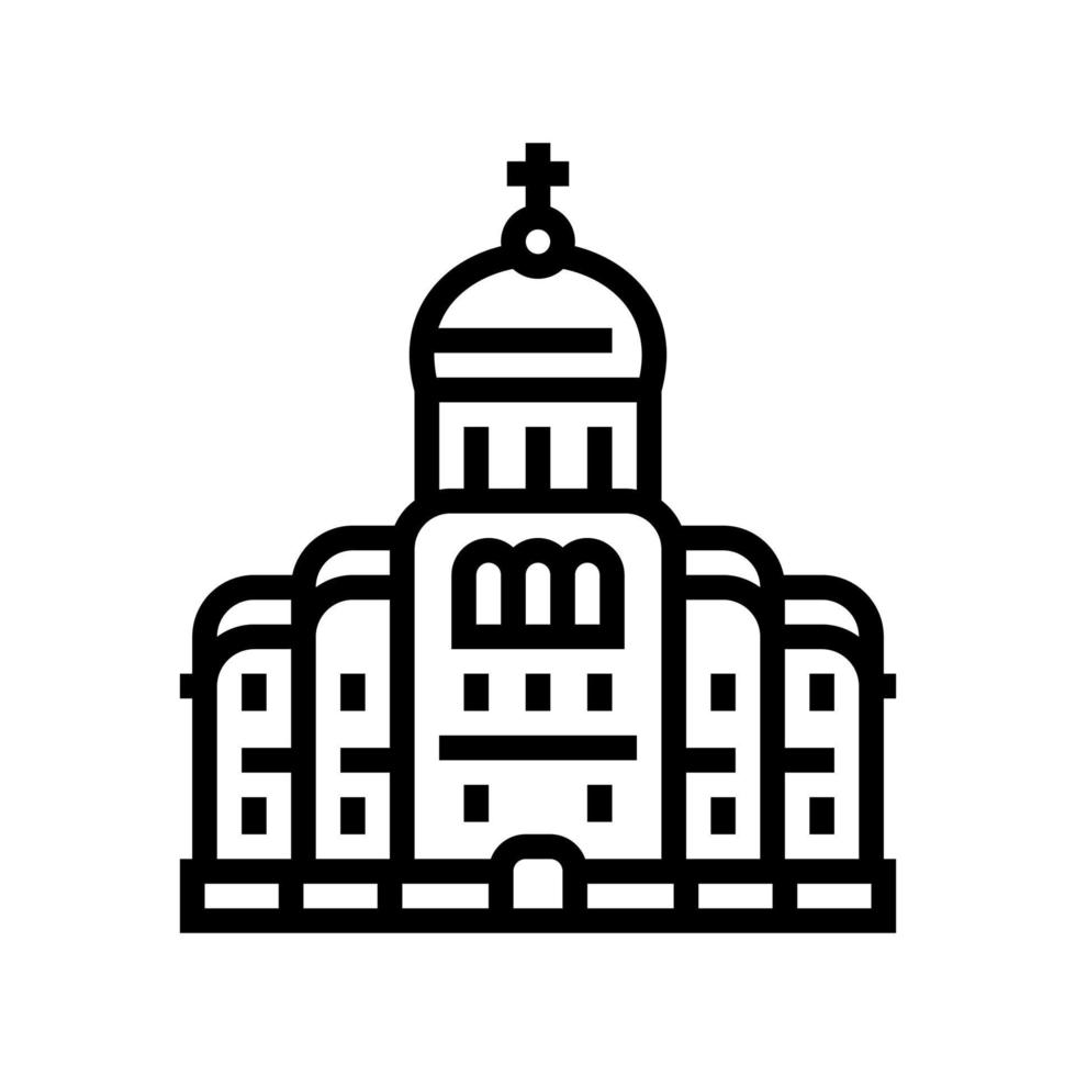 church or monastery christianity building line icon vector illustration