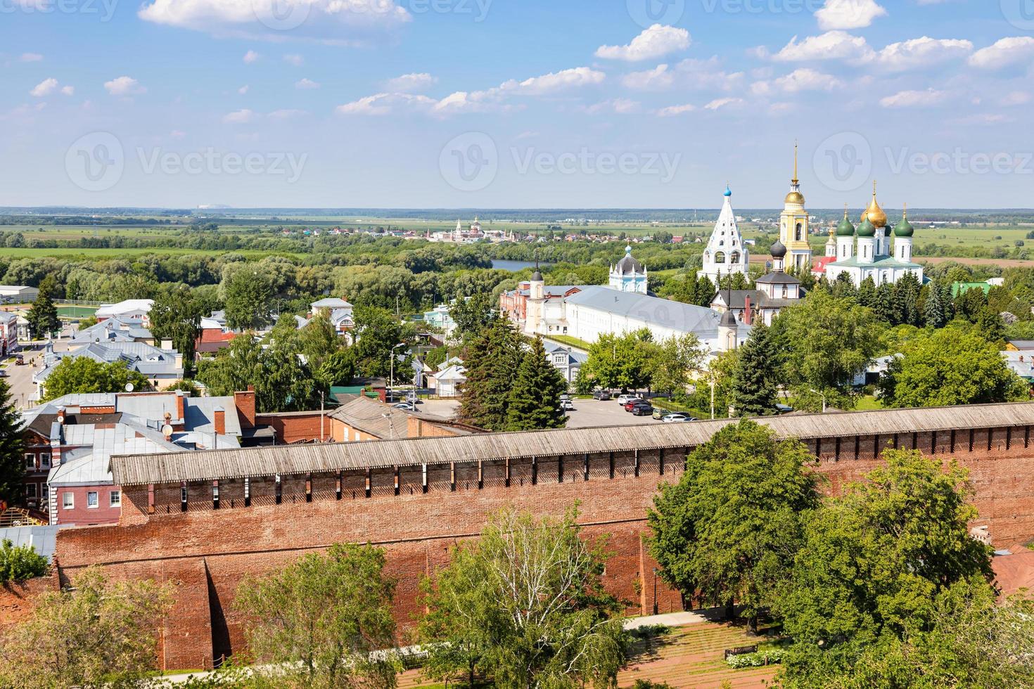 above view of Kremlin Wall, churches in Kolomna photo