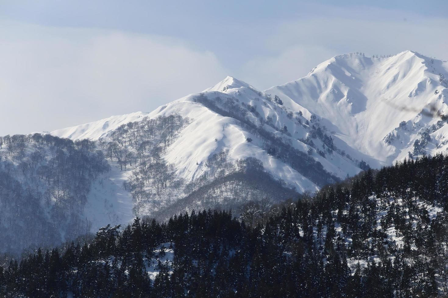 snow covered mountain in Takayama japan photo