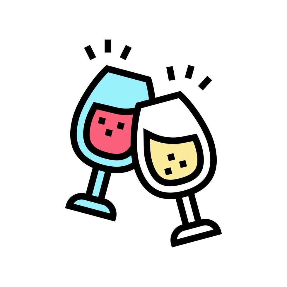 vino ocio color icono vector ilustración