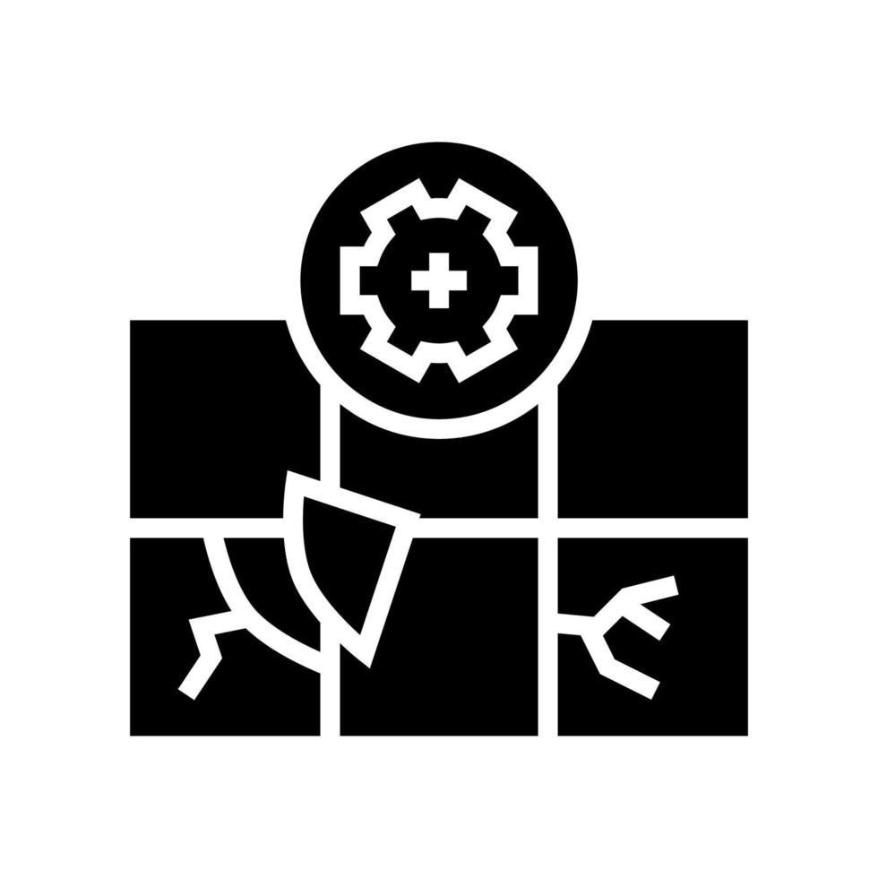 ilustración de vector de icono de glifo de reparación de mosaico