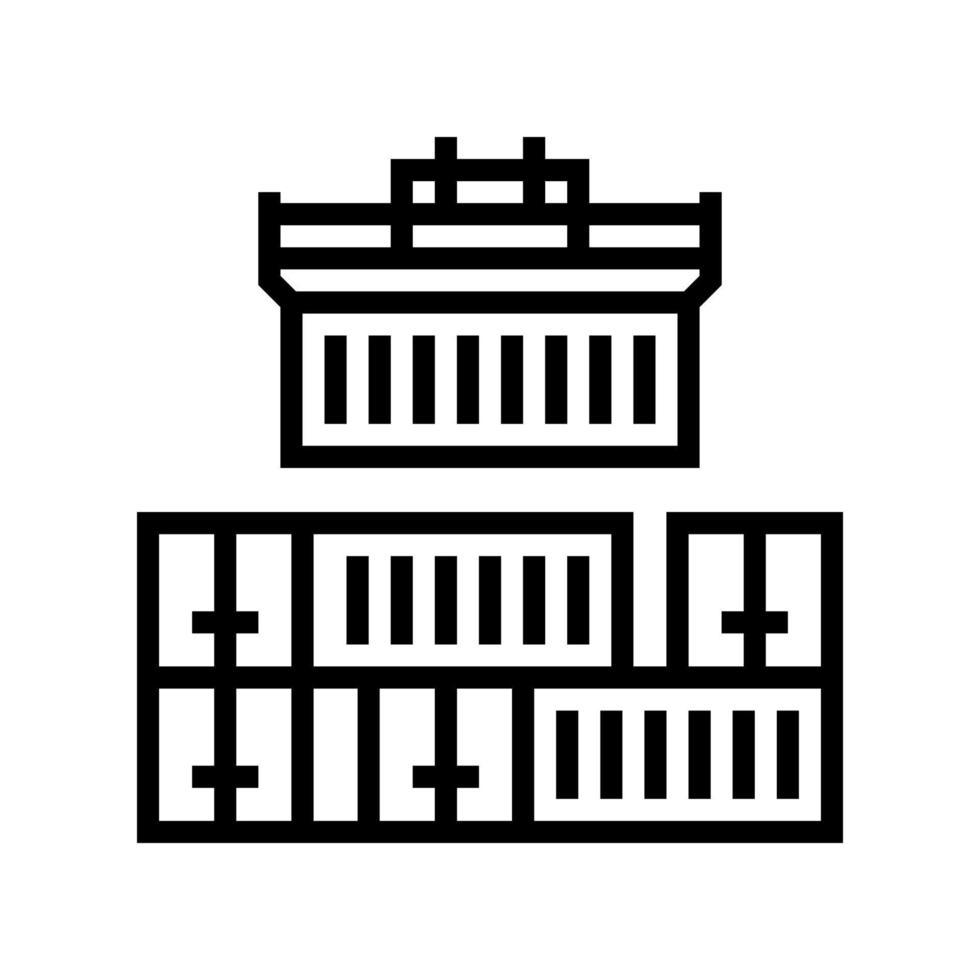 containers loader port line icon vector illustration