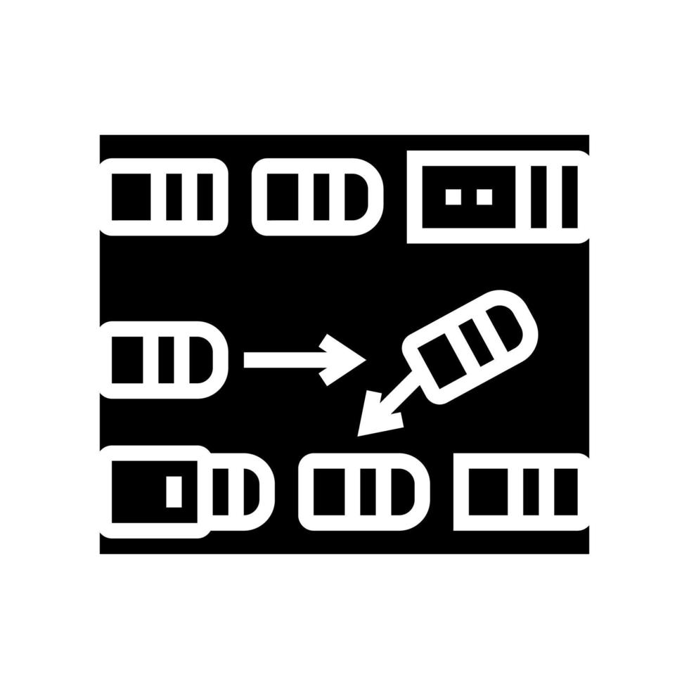 ilustración de vector de icono de glifo de estacionamiento paralelo