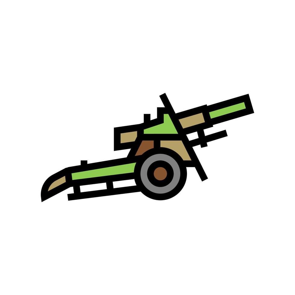 ilustración de vector de icono de color de arma de guerra de artillería