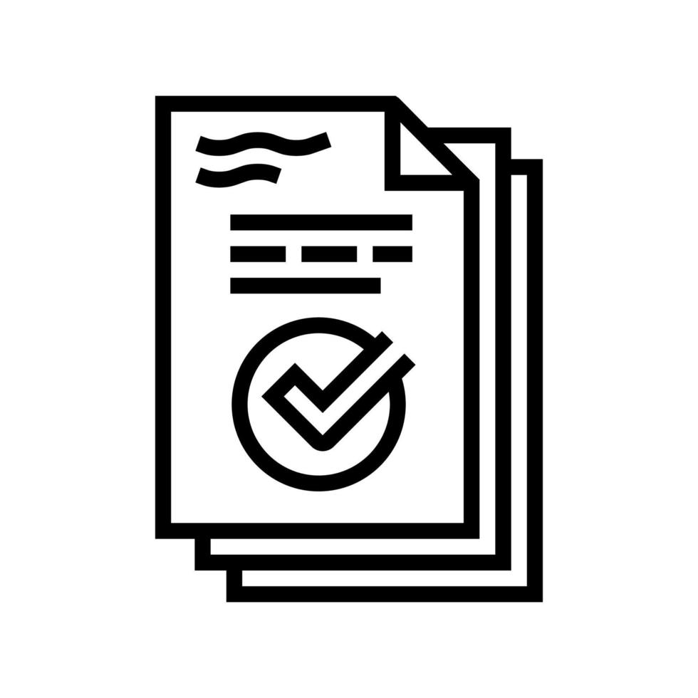work report line icon vector illustration