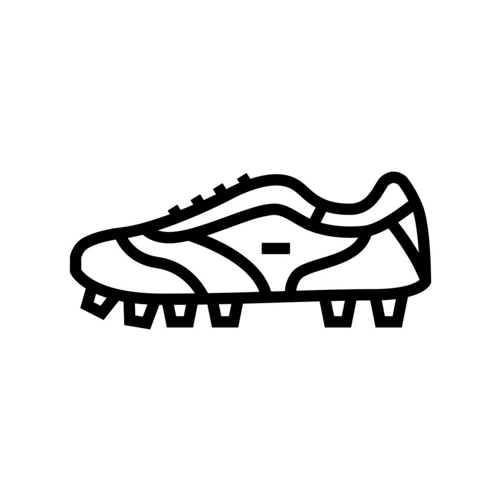 sneaker shoe soccer player line icon vector illustration