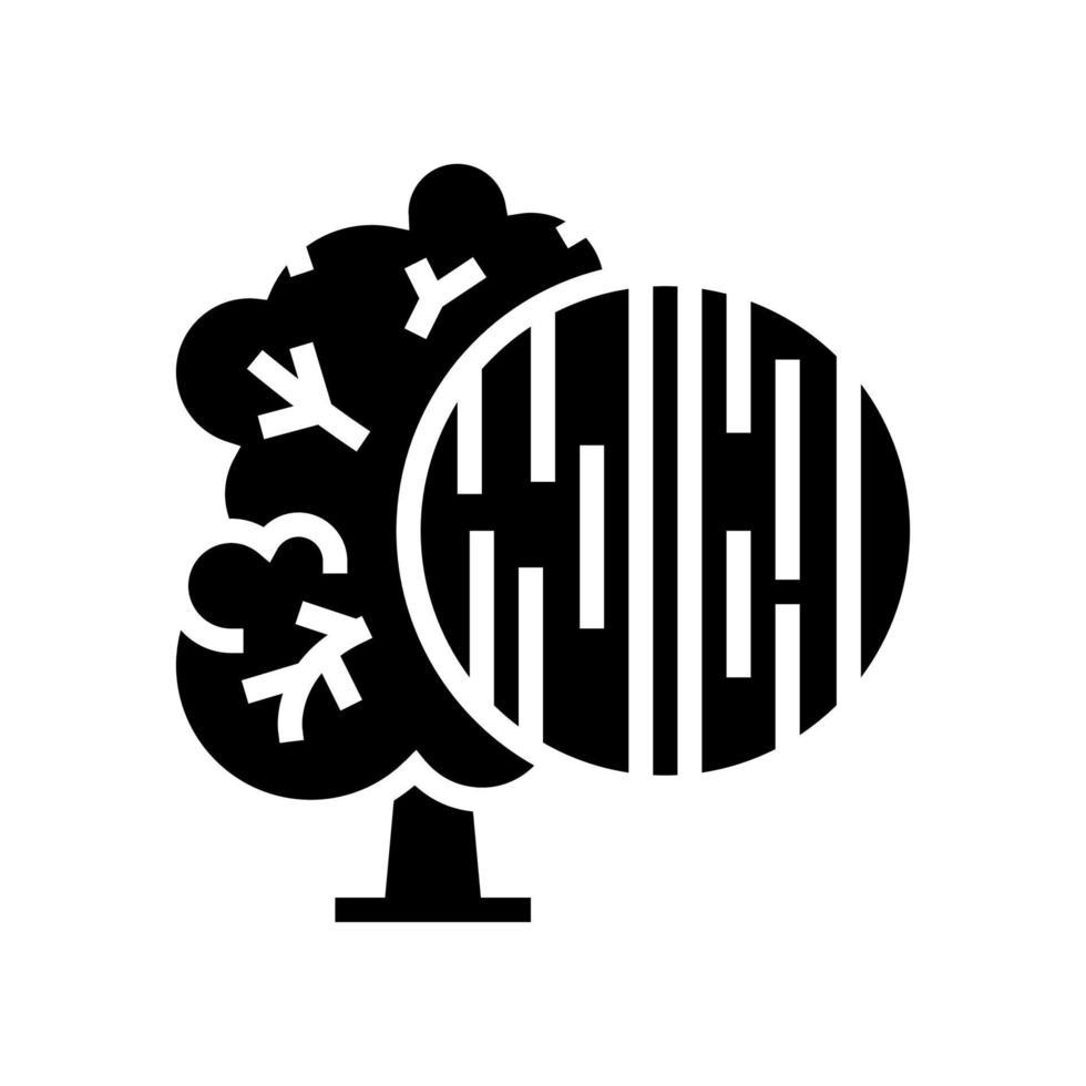 ilustración de vector de icono de glifo de madera de ébano