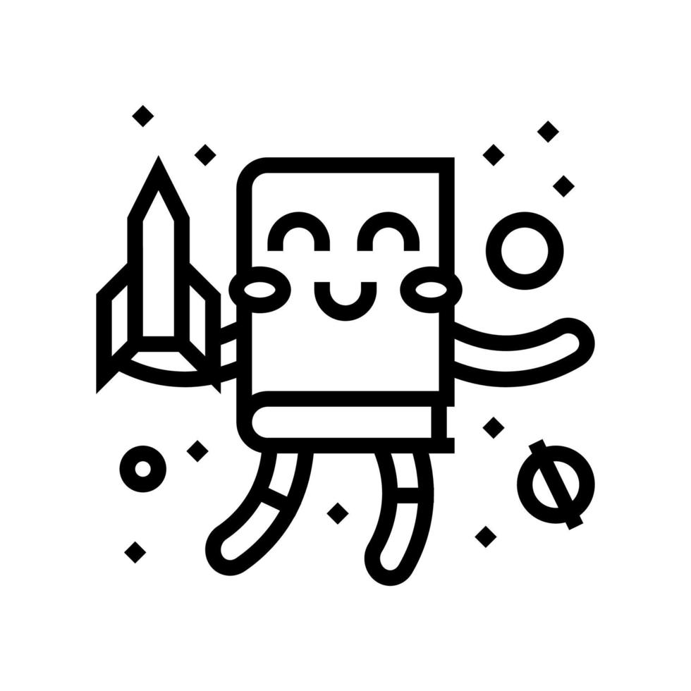 fantasy fiction line icon vector illustration