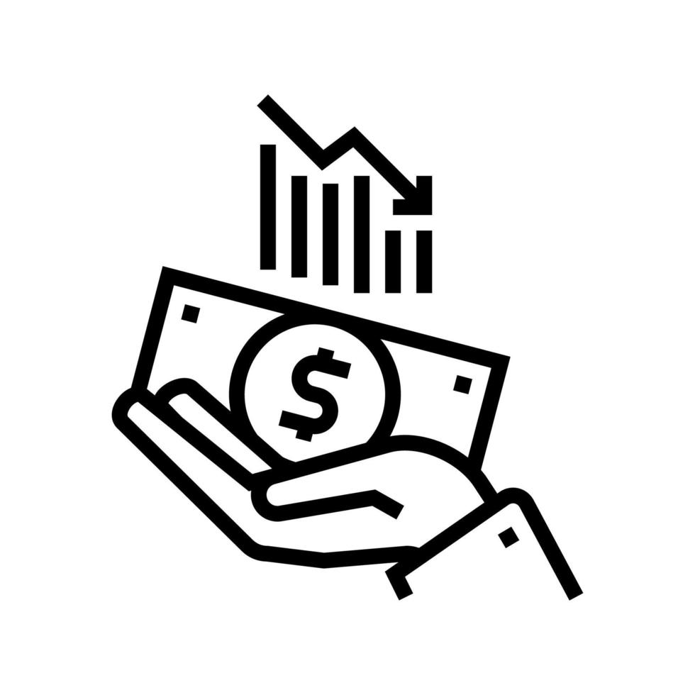 finance problem line icon vector illustration