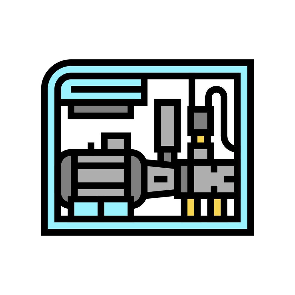 screw air compressor color icon vector illustration