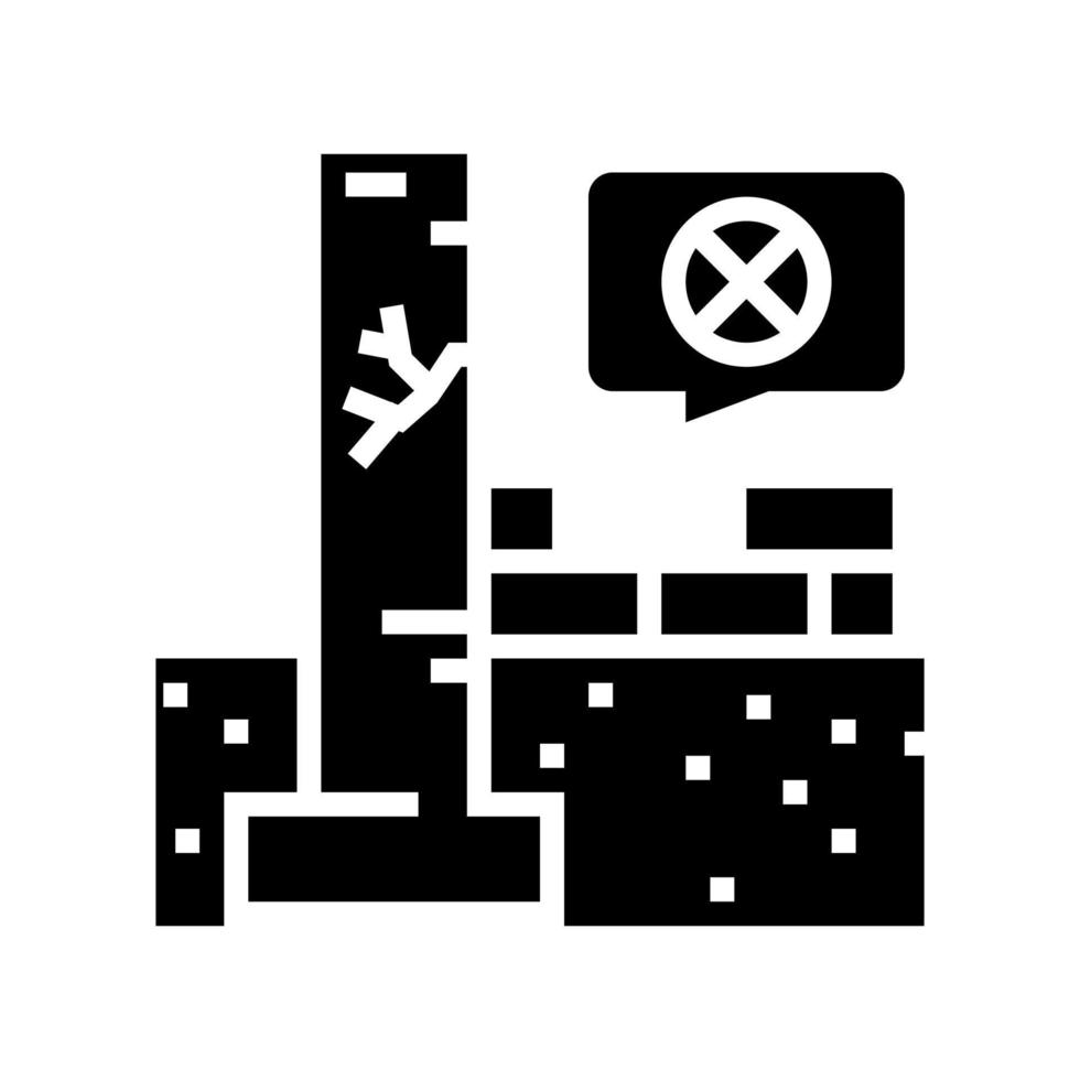 heavy below grade foundations glyph icon vector illustration
