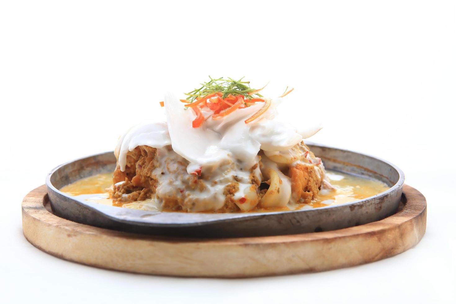 Steamed fish with curry paste photo