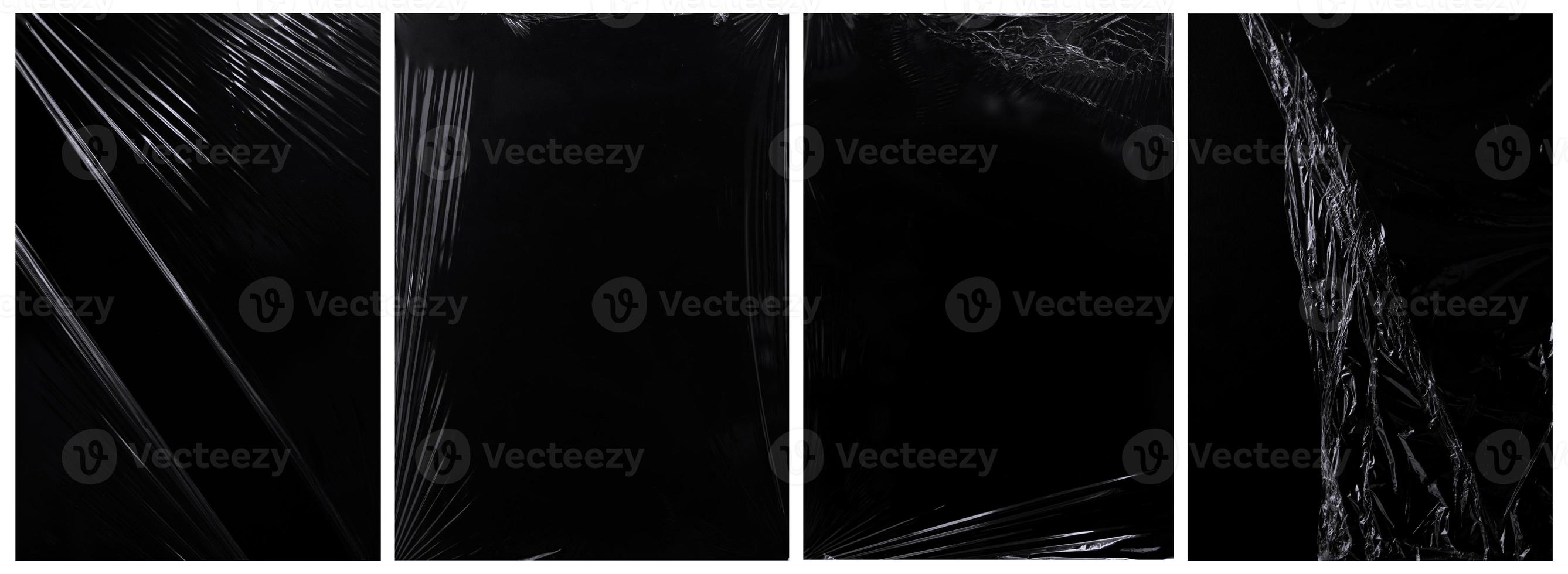 collection of plastic wrap texture for background and photo overlay effect. set of wrinkled