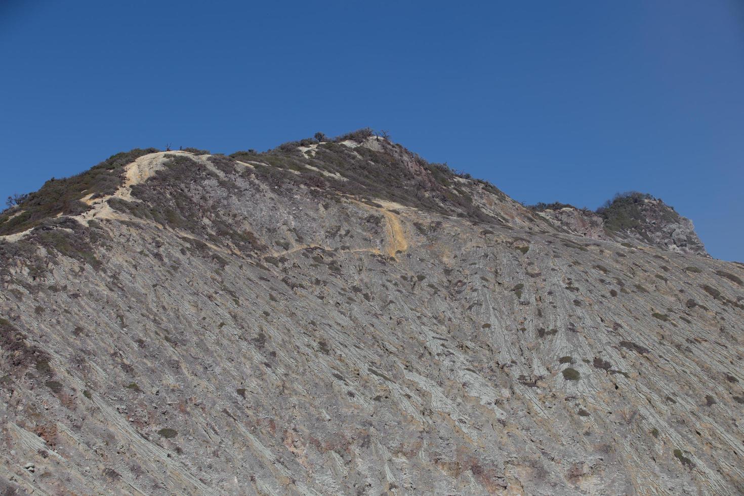 View from the tropical forest with path to the volcano Kawah Ijen, East Java, Indoneisa photo