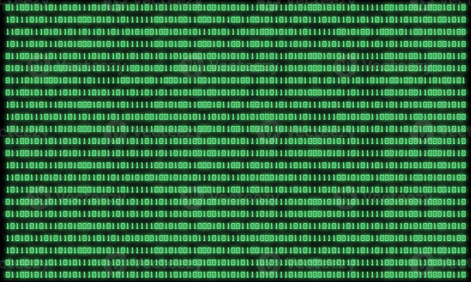 lenguaje informático de código binario verde sobre fondo negro. foto