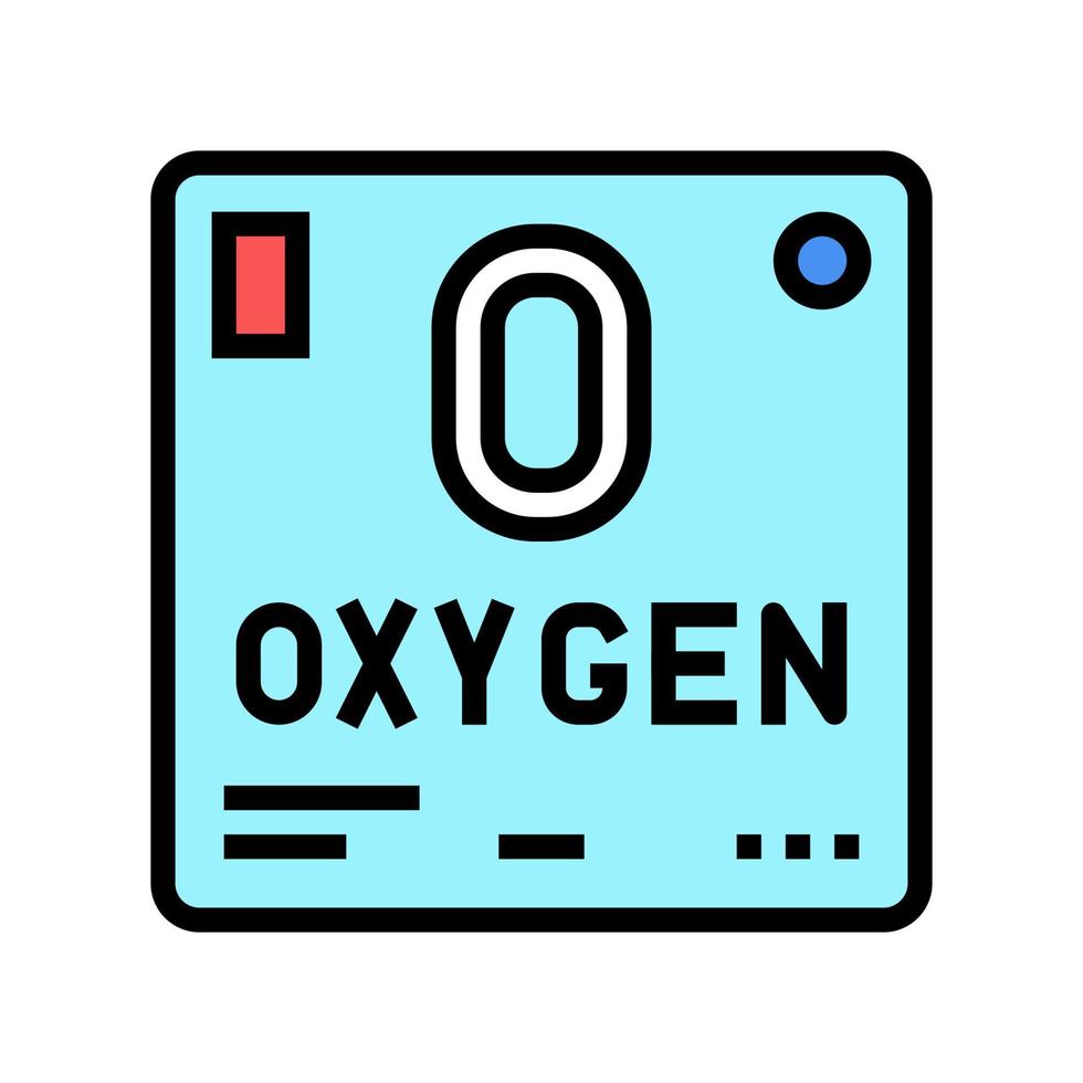 chemical element oxygen 02 color icon vector illustration