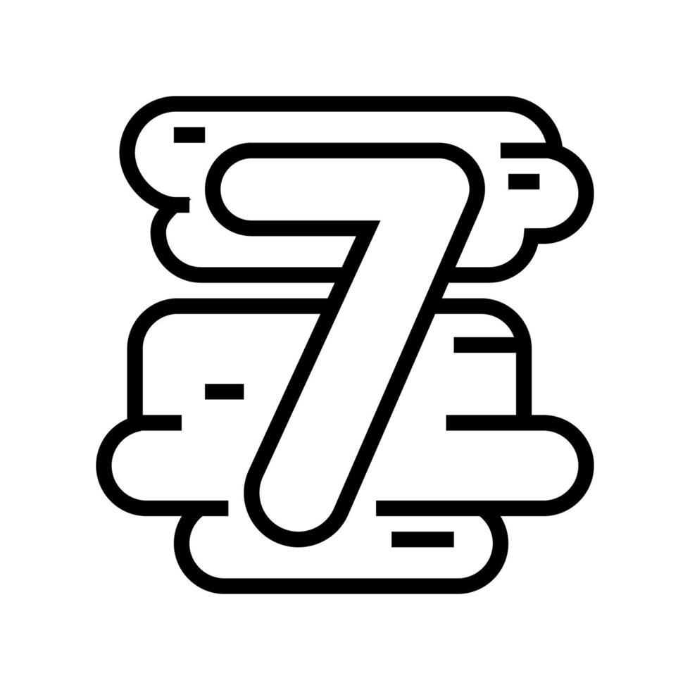 ilustración de vector de icono de línea de siete números