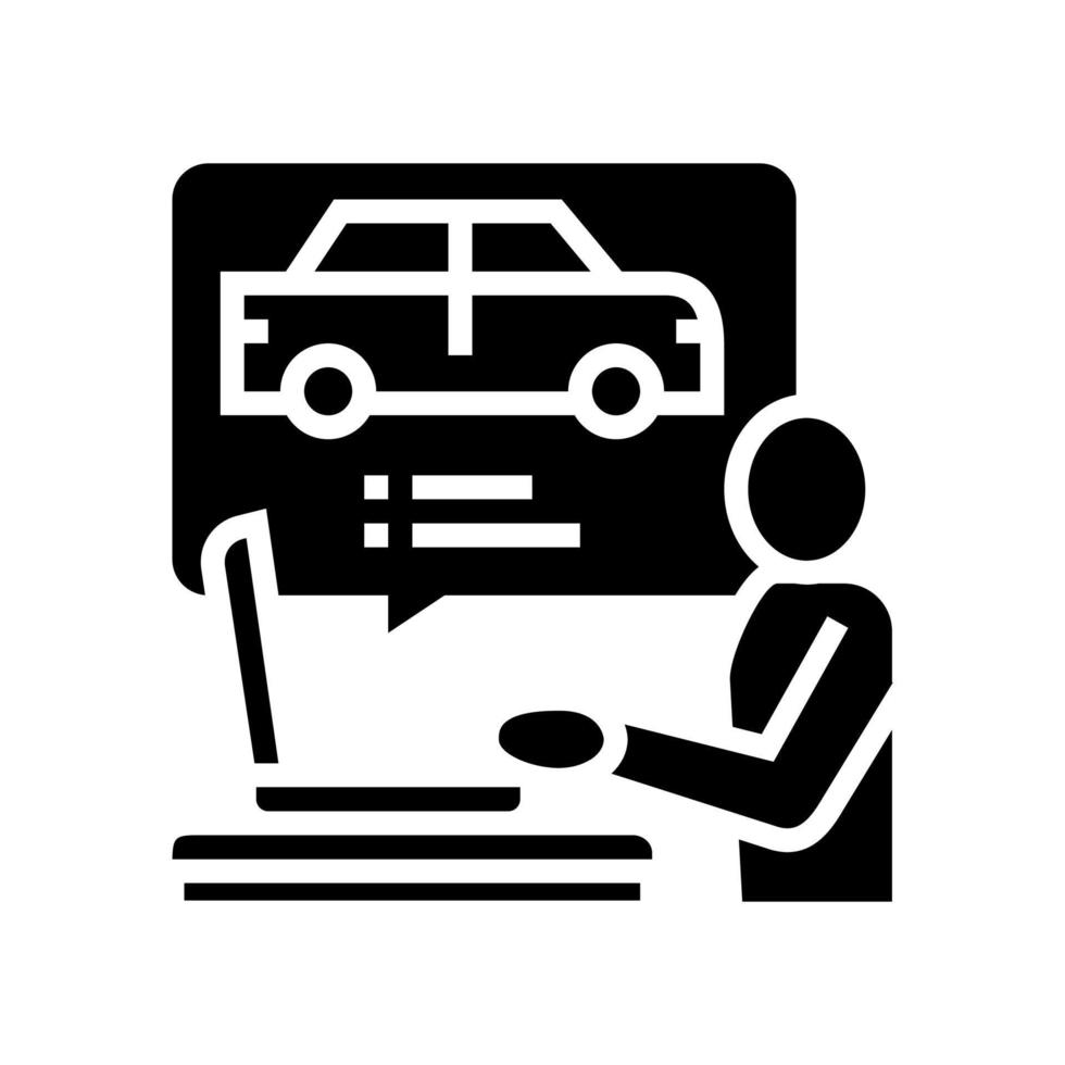 driving test preparation glyph icon vector illustration