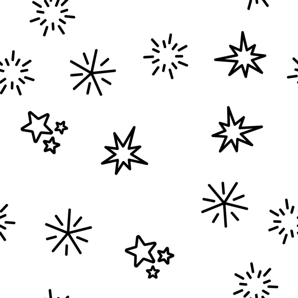 Spark And Sparkle Star Vector Seamless Pattern