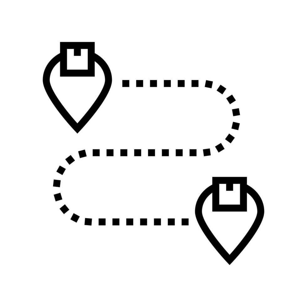 delivery direction gps marks line icon vector illustration