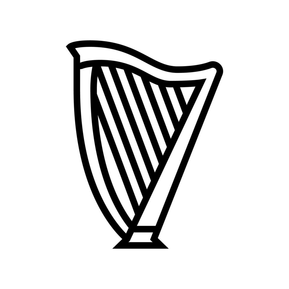 harp symphonic instrument line icon vector illustration