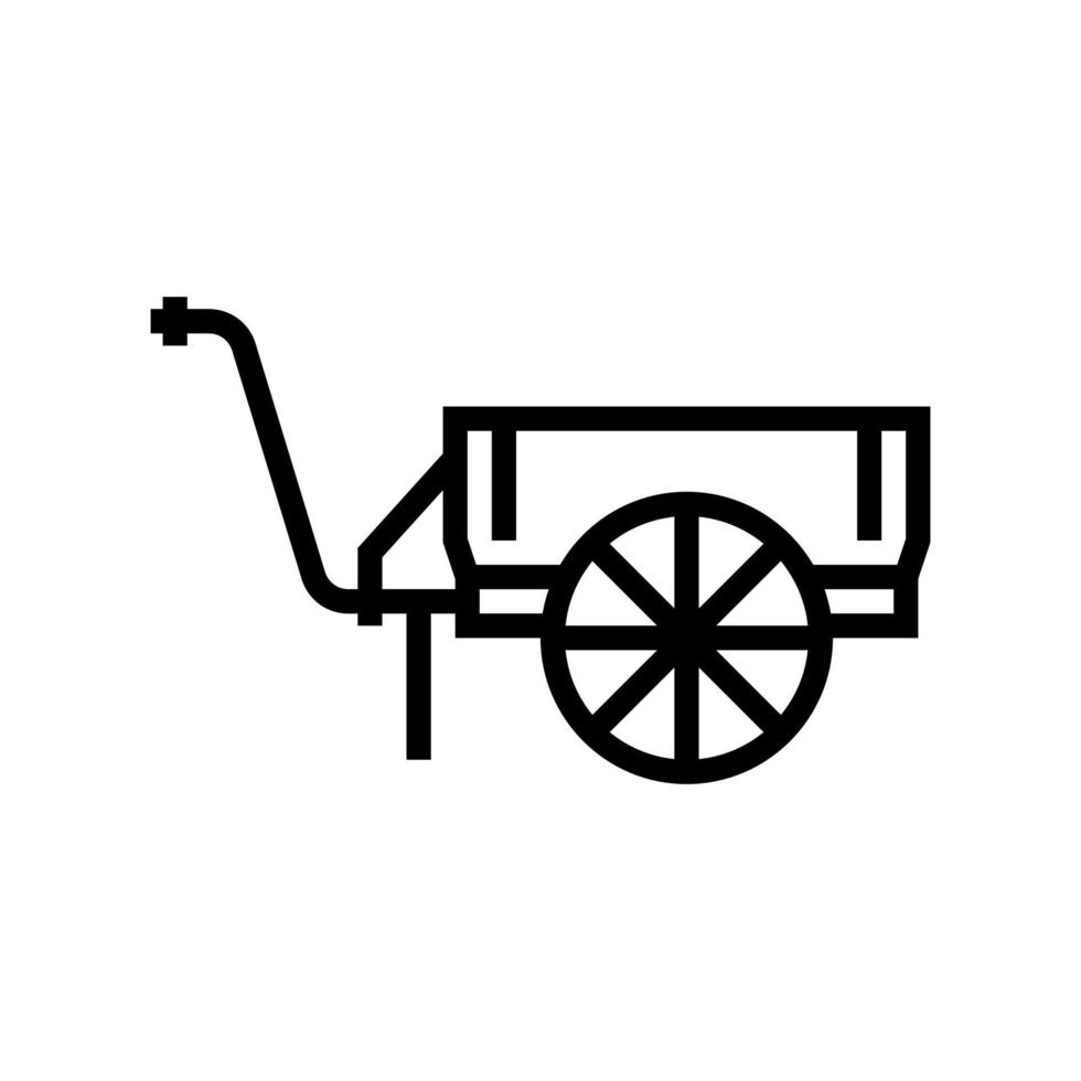 ilustración de vector de icono de línea de carro de granja