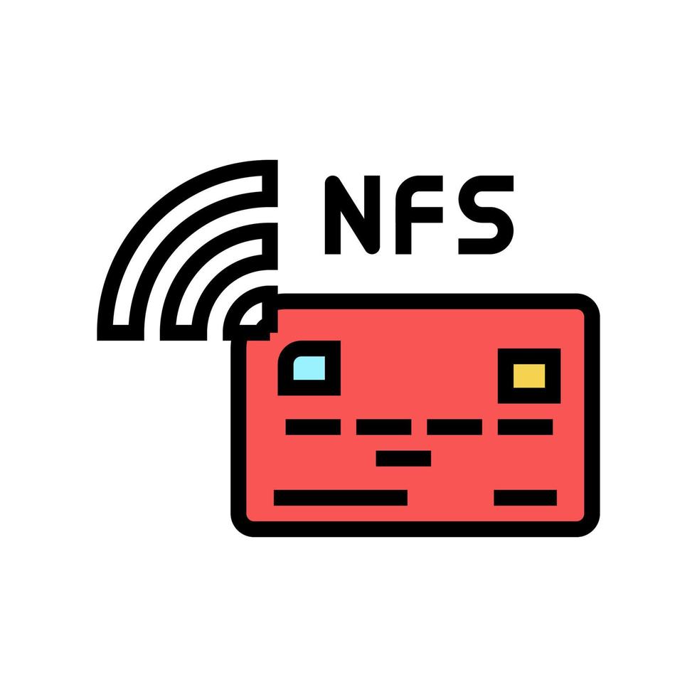 contactless nfc system card color icon vector illustration