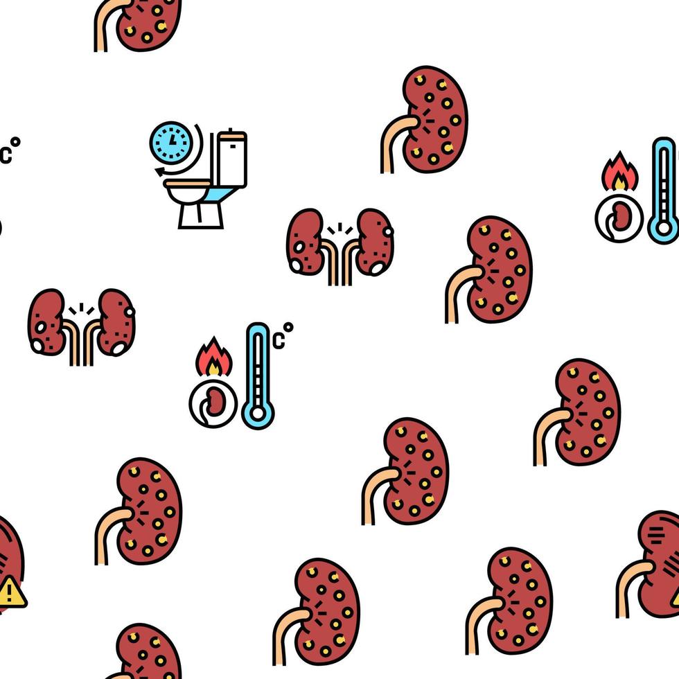 Nephritis Kidneys Vector Seamless Pattern