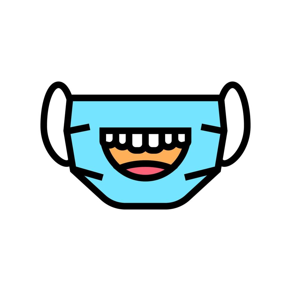 funny facial mask color icon vector illustration