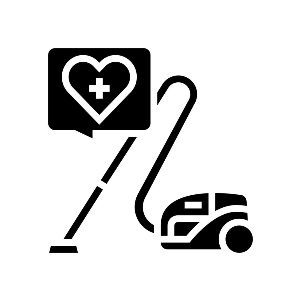 limpieza servicio de atención domiciliaria glifo icono vector ilustración