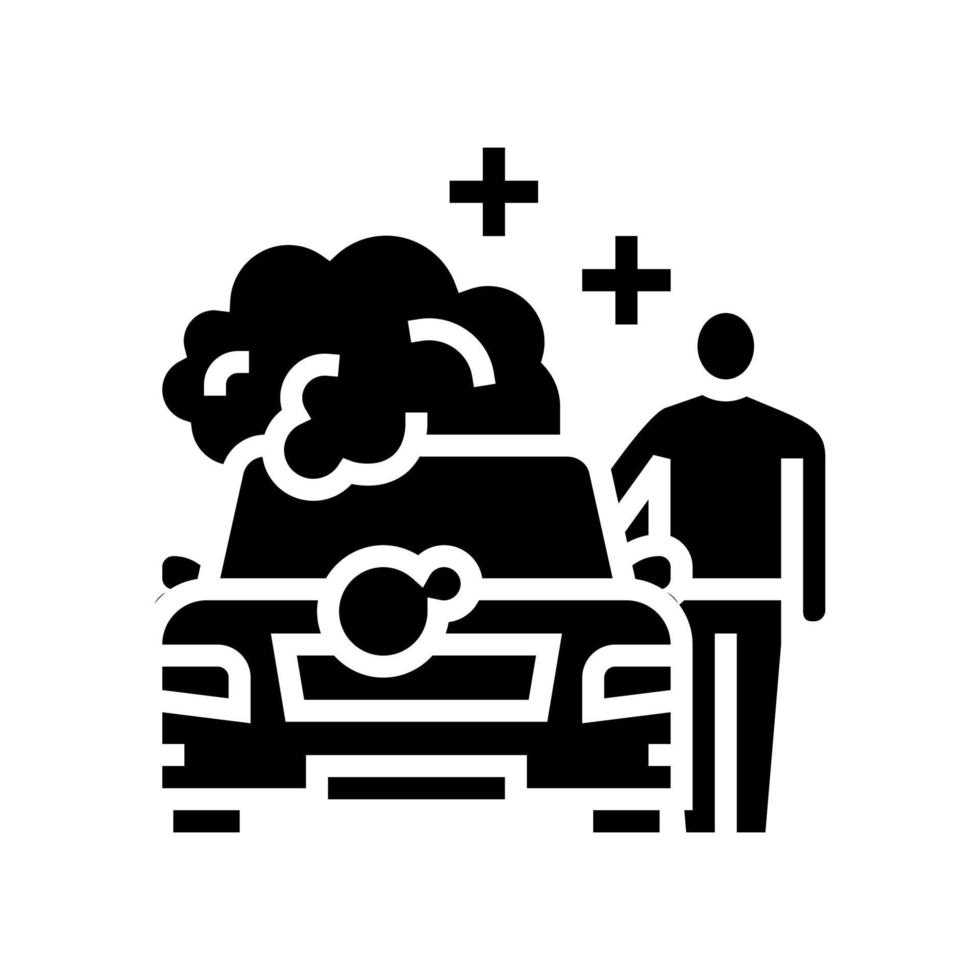 Ilustración de vector de icono de glifo de lavado de coche de cliente