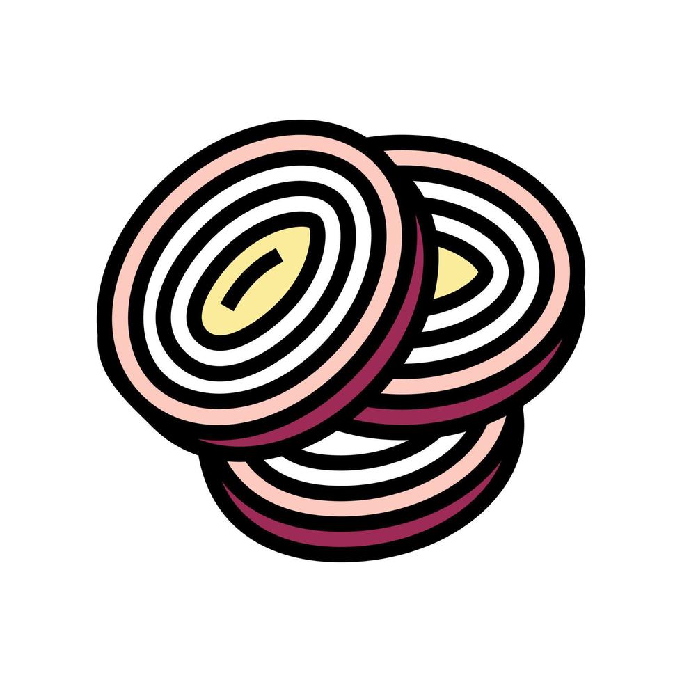 slice onion color icon vector illustration