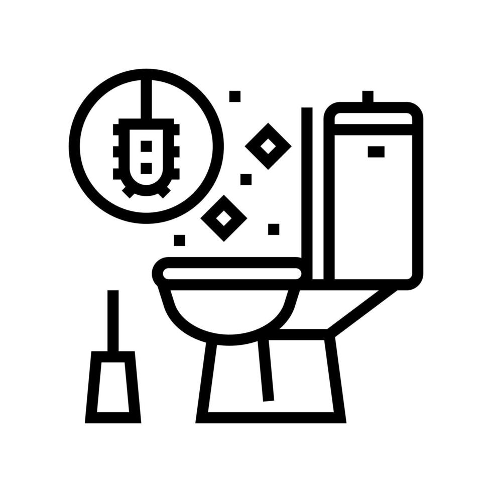 toilet cleaning line icon vector illustration