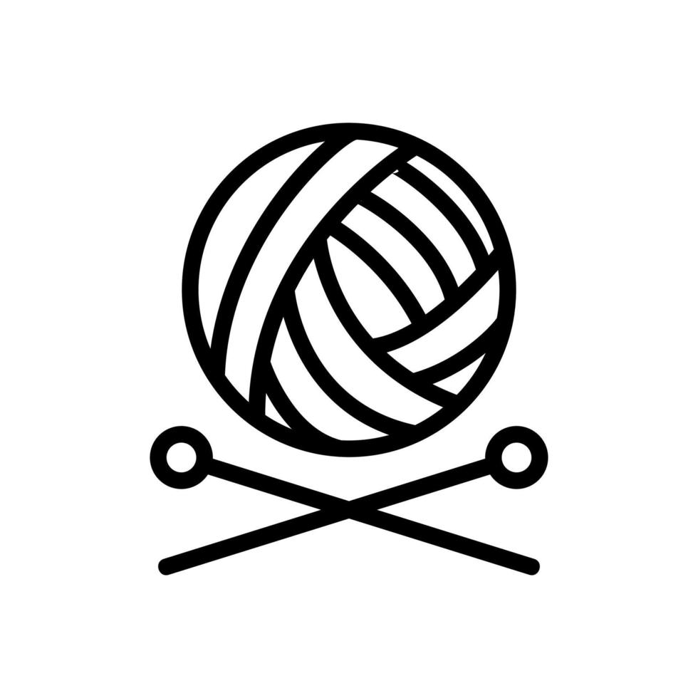 Knitting icon vector. Isolated contour symbol illustration vector