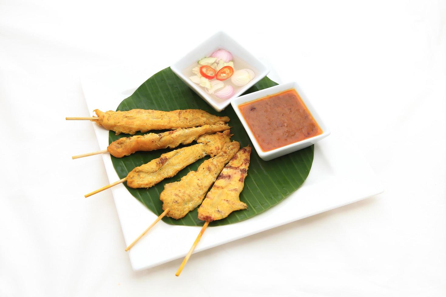 Barbecued Pork satay with Peanut Sauce photo