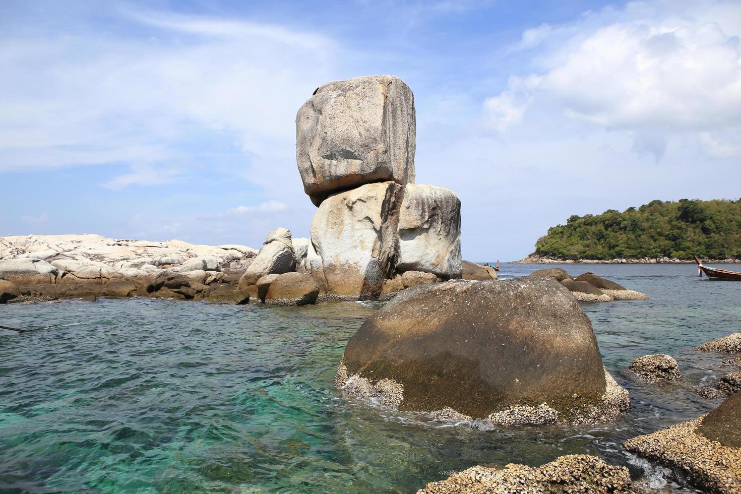 Large stone arch stack at Andaman sea near Koh Lipe, Thailand photo